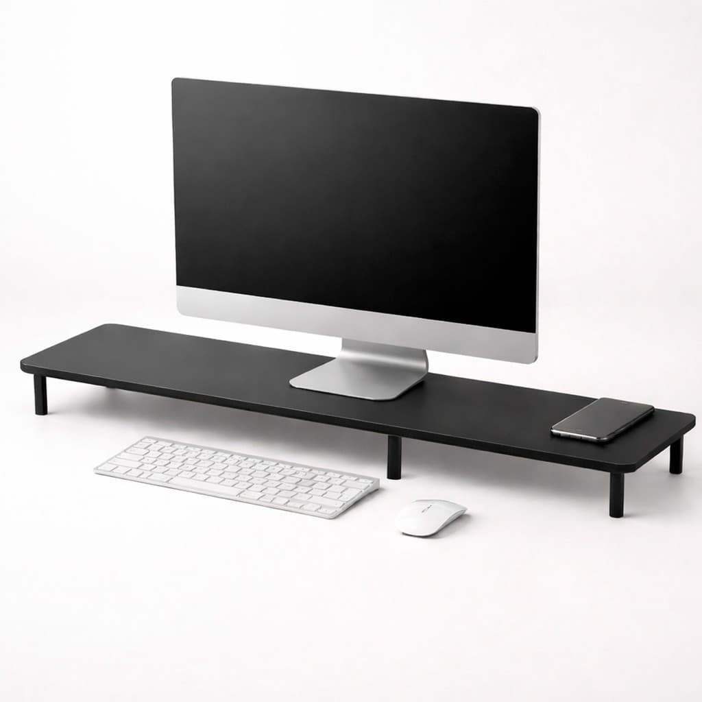 Suporte de Monitor Mesa Computador Escritório Alto Padrão Preto 79 cm