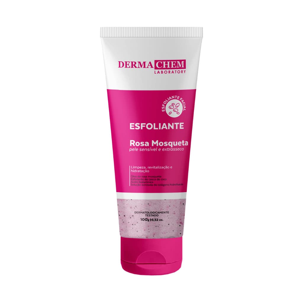Gel Esfoliante Facial Skincare Rosa Mosqueta Dermachem 100g Limpeza Hidratação Revitalização