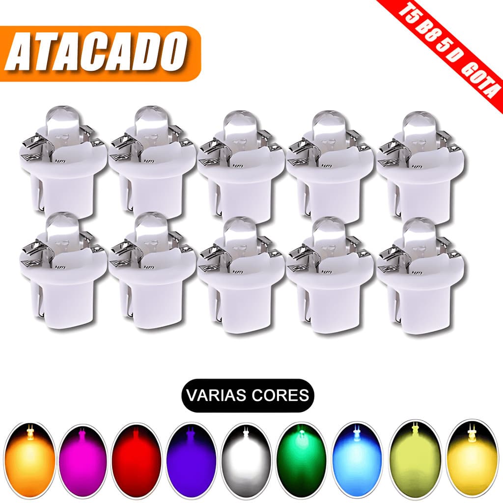 2/10 x Lampada T5 b8.5 BRANCO acrílica BRANCO 6500k painel led mosquito Atacado