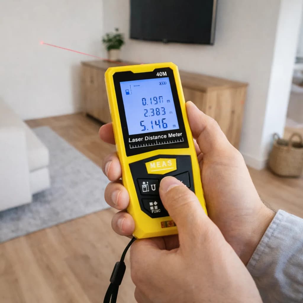 Trena Medidor A Laser 40m Tela Hd Nível Bolha Calculadora BOM6544
