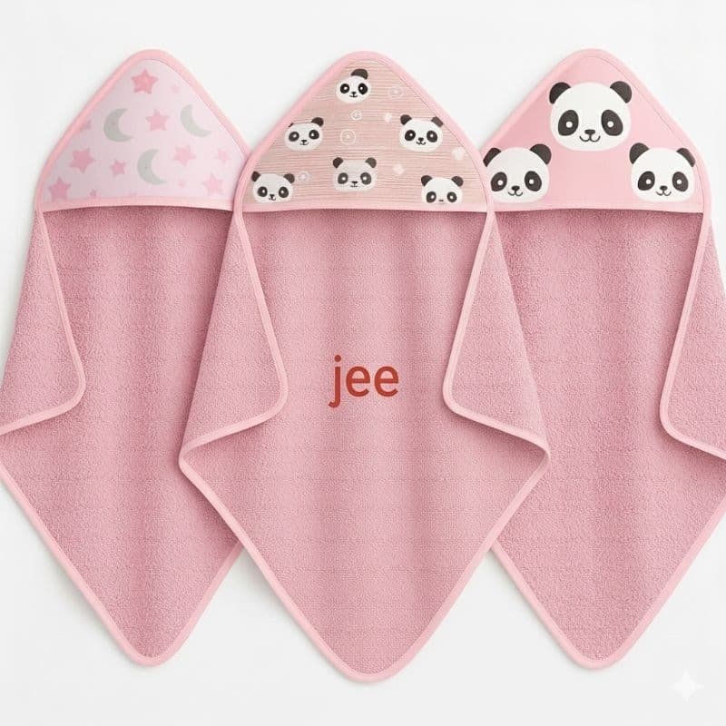 kit de  3 de toalha de capuz forrada várias estampas menina e menino 3 itens
