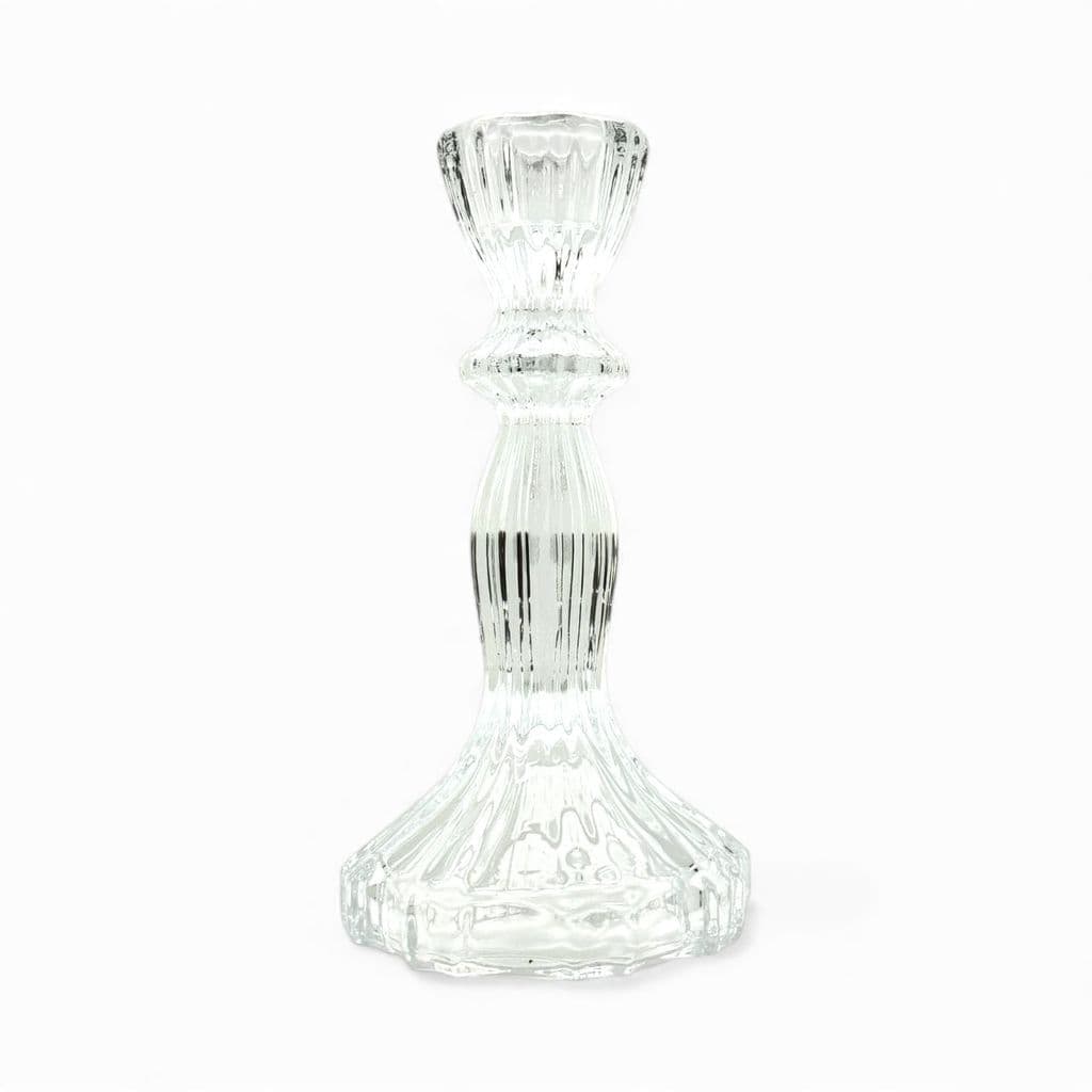 CASTIÇAL DE VIDRO CRISTAL PORTA VELA 16CM