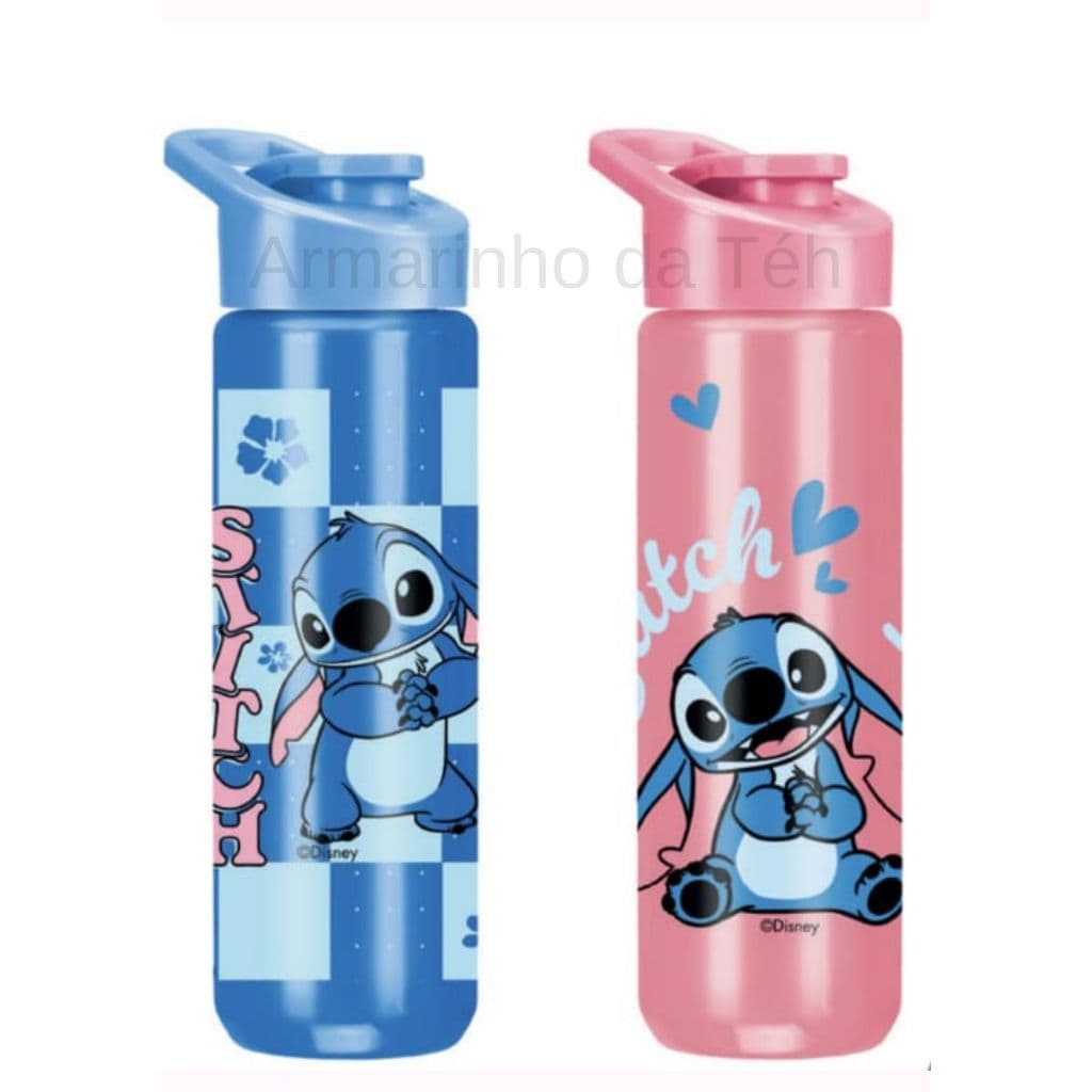 Garrafa de Água Lilo Stitch Squeeze Academia Escolar Trabalho