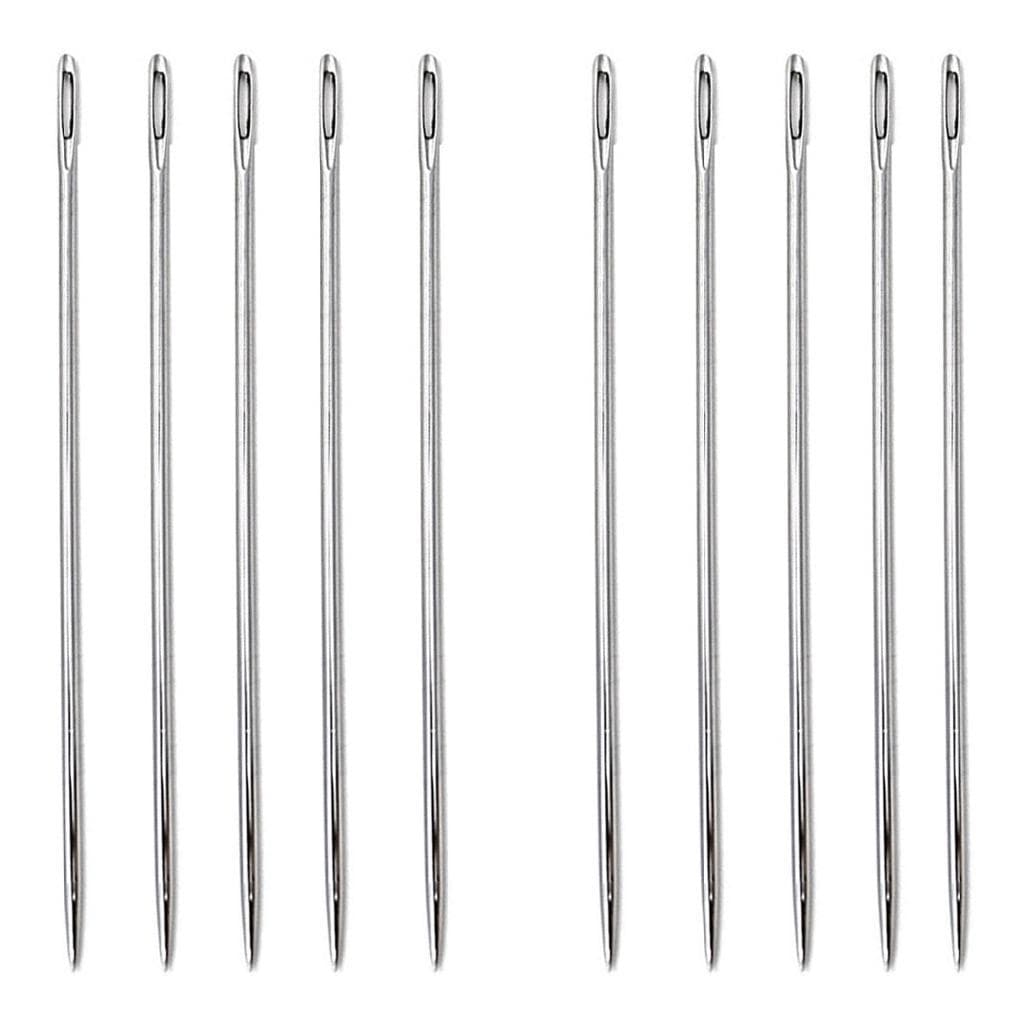 10 Agulhas Costura Manual Longa 10cm Tapeçaria Encadernação