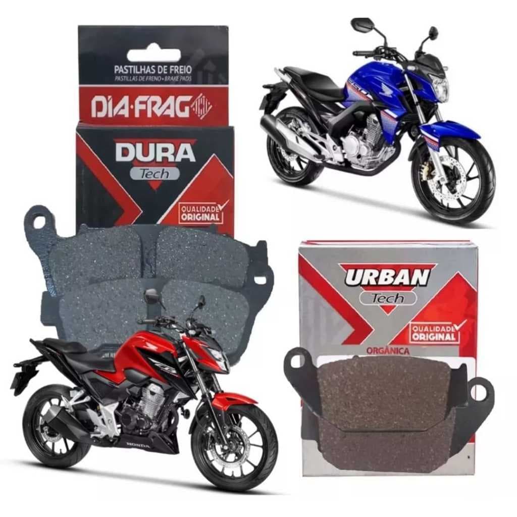 Kit Jogo Pastilhas Dianteira Traseira Diafrag Honda Twister Cb250f Cb300f 2018 a 2026 FREIO CBS PAR