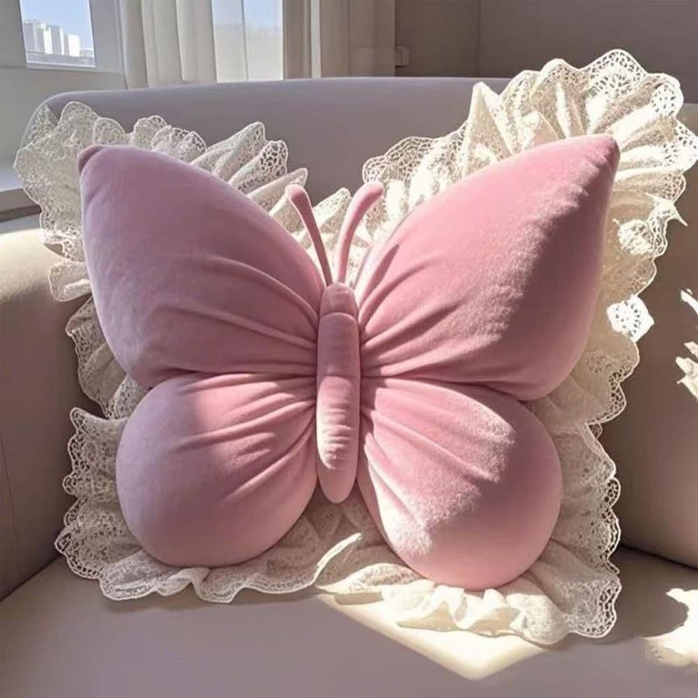Nova princesa ins borboleta escritório travesseiro quarto rendas carro sofá almofada cama casa travesseiro especial