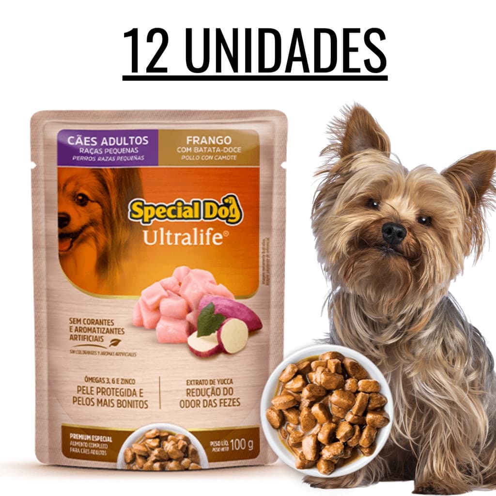 RAÇÃO UMIDA SPECIAL DOG ULTRALIFE SACHE RAÇAS PEQUENAS ADULTOS FRANGO 12x100G