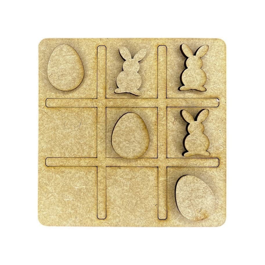 Jogo da Velha Páscoa MDF 25 Jogos Completos Peças Coelho Ovo Lembrancinhas Crianças Infantil Unissex