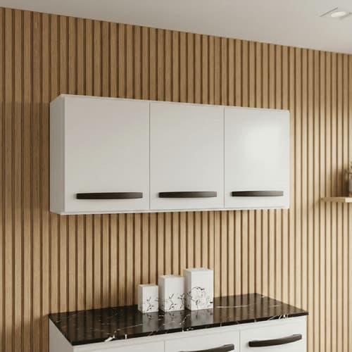 Armário De Parede Para Cozinha E Lavanderia 90cm Armário De Topo Com 3 Portas
