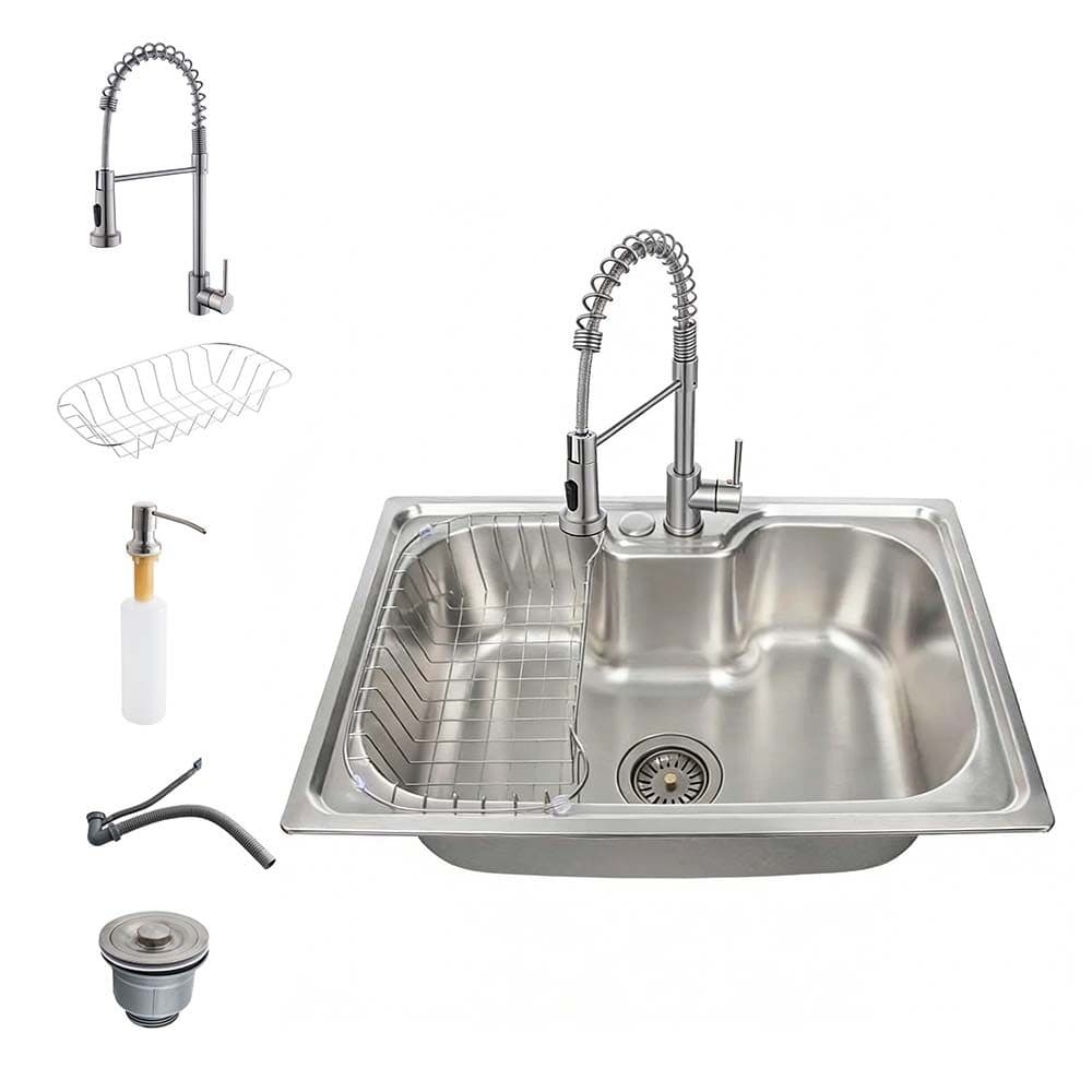 Pia Cozinha Inox 60x42 cm + Torneira de Cozinha | Kit Cuba de Pia Cozinha
