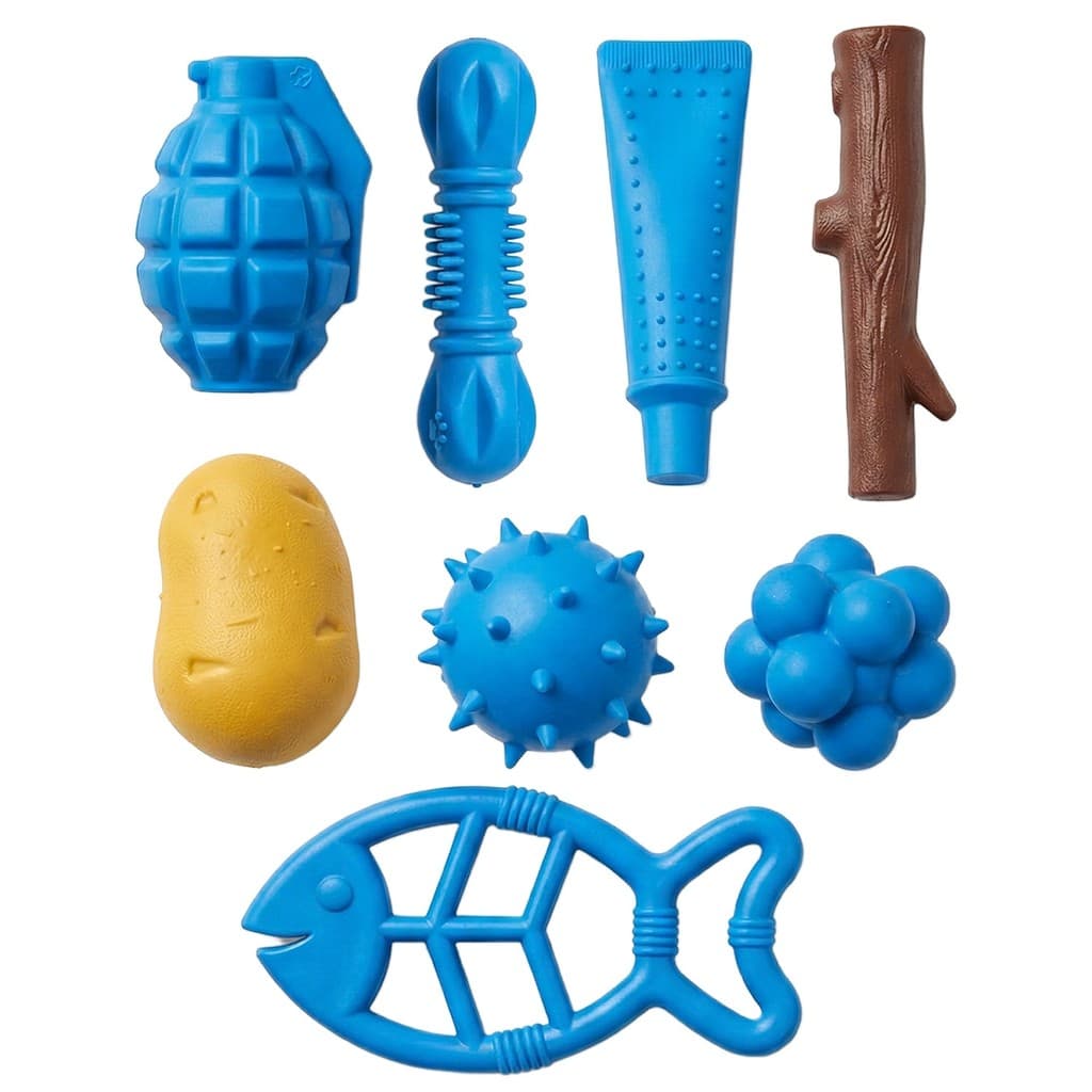 Kit 8 Brinquedos Interativos De Cães Porte Pequeno Mordedor Para Pets - Furacão Pet