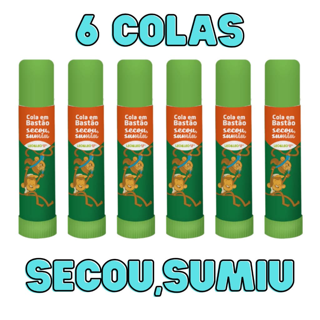 COLA BASTAO SECOU, SUMIU 5 GRAMAS - KIT COM 6 UNIDADES LEO&LEO
