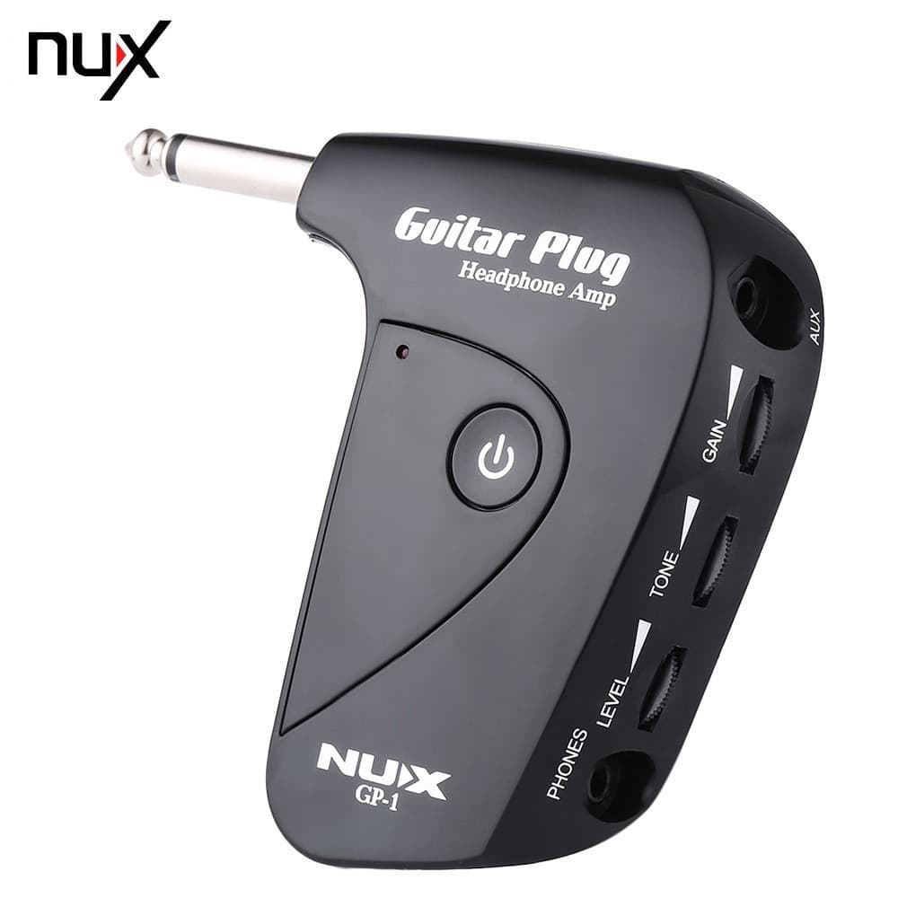 Amplificador de Guitarra Elétrica NUX GP-1, Multi-Efeitos, Fones de Ouvido com Pedal de Efeito de Distorção Integrado, A