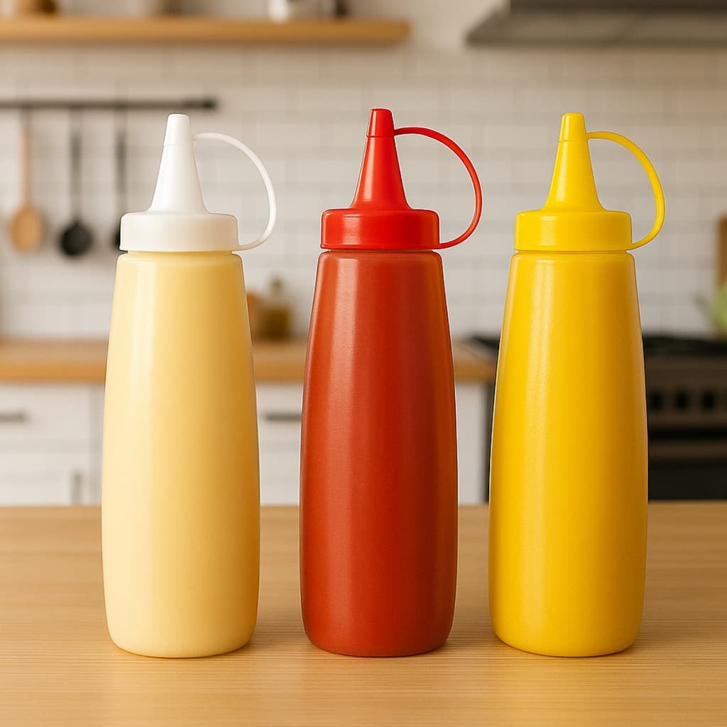 Kit Bisnaga De Molhos Flexíveis 350ml Ketchup Restaurantes