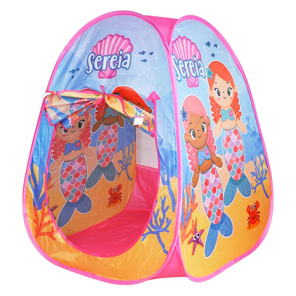 Barraca Infantil Toca Ariel Sereia Grande Cabana Dobrável-DM