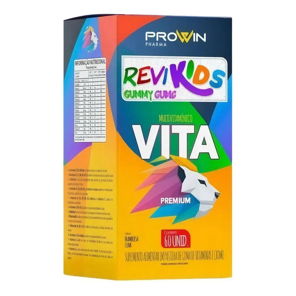 Gummy Vitamina Infantil Revikids Prowin Framboesa e Uva C/60