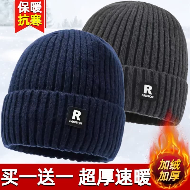 2025 inverno novo estilo chapéu de algodão masculino mais chapéu de lã engrossado malha ao ar livre à prova de frio cicl