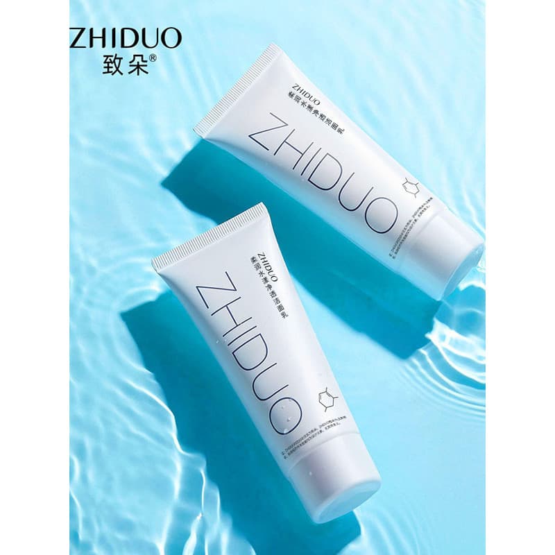Zhiduo limpador facial com fermento Di-rachadura, removedor de maquiagem refrescante, limpador facial, limpeza sem espum