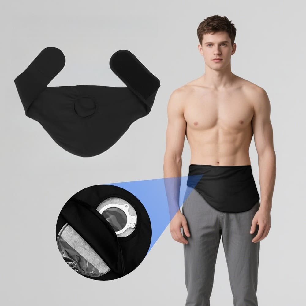Capa Furtiva Universal Para Cinto De Ostomia Com Bolso Interno Bolsas De Colostomia , Ideal Esportes , Natação