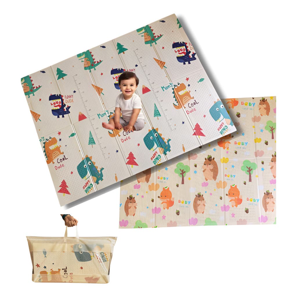 Tapete Tatame Infantil Dobrável Emborrachado Duas Estampas Tam 2,00x1,50m