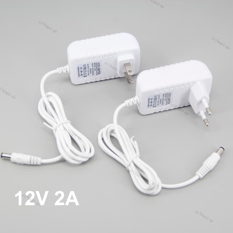 Driver De LED Branco AC 100V-240V Para DC 12V 2A 2000ma Adaptador De Fonte De Alimentação Transformadores Carregador De