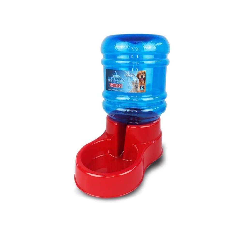 Bebedouro Automático Pet 10 Litros Gigante Cães E Gatos Brinqpet - VERMELHO