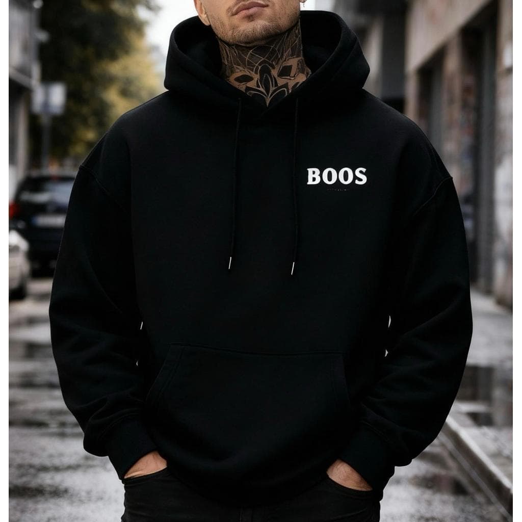 Moletom Canguru BooS Unissex Flanelado Com Capuz Conforto Premium Básico Streetwear