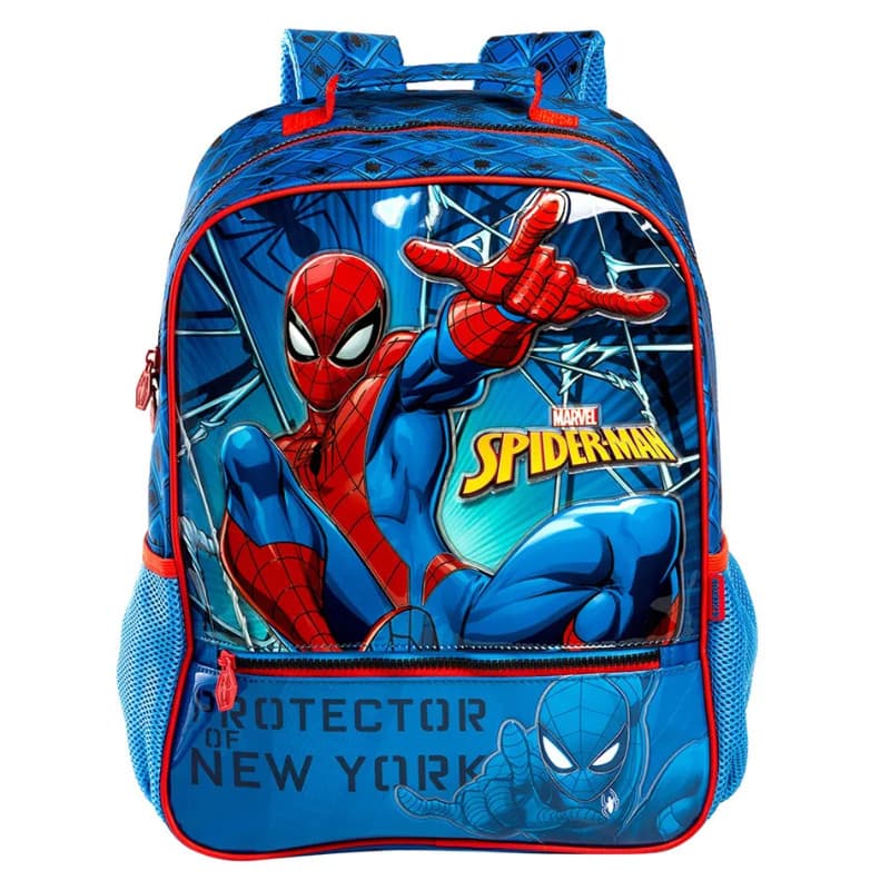 Kit Mochila + Estojo Spider-Man Azul X2