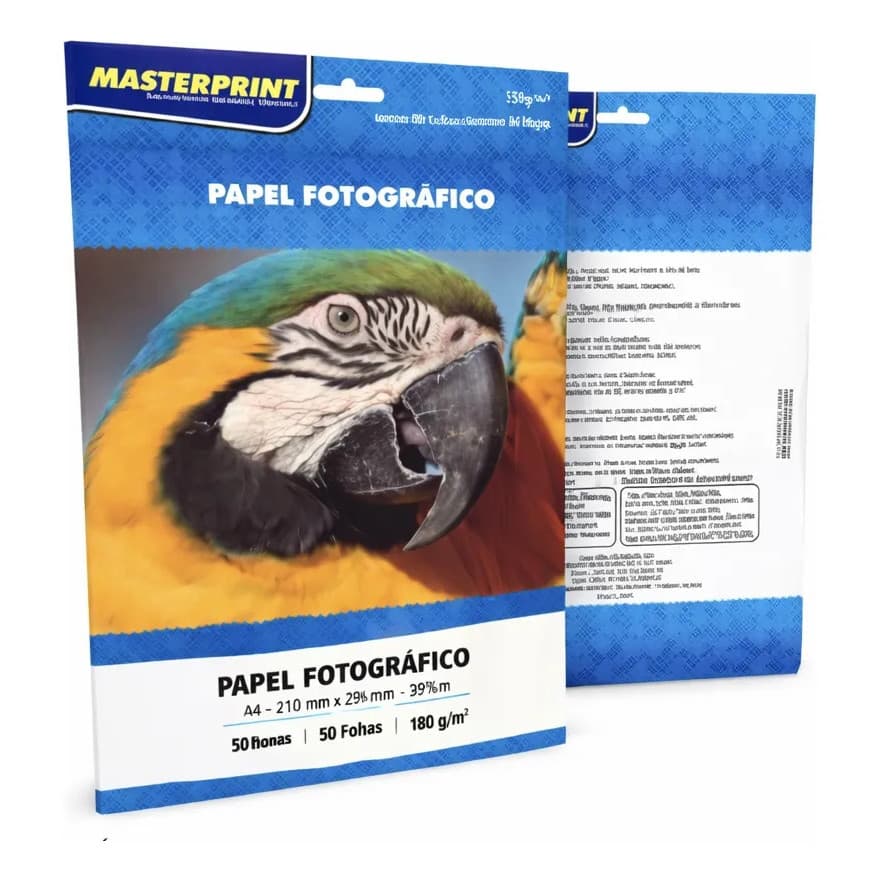 Papel Foto Glossy A4 180g 50 Folhas À Prova Dágua masterprint