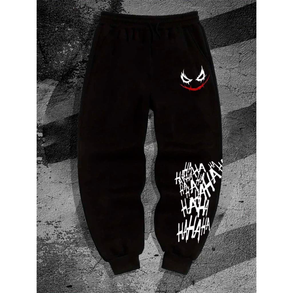 Calça Streetwear Moletom Hahahaha Coringa Vilão Moda Urbana Metal Gótico Moletom Lindo Produto