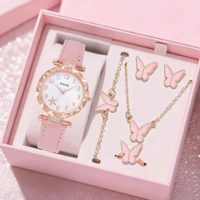 Conjunto De Relógio Feminino De Quartzo Para Presente Elegante Vários Estilos Elegantes A Mulher Moderna
