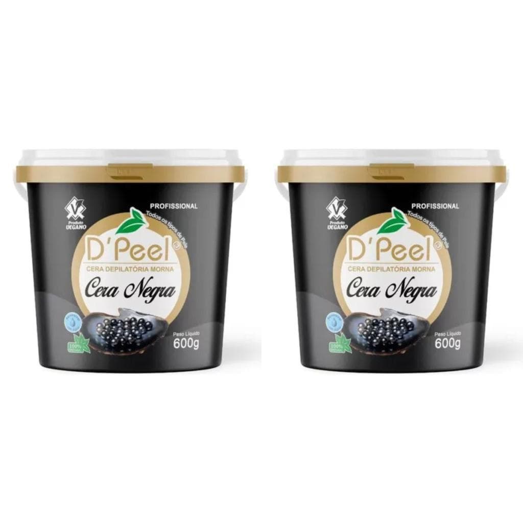 Kit 2 D´Peel Cera Depilatória Morna 600g - Cera Negra  - Pupita