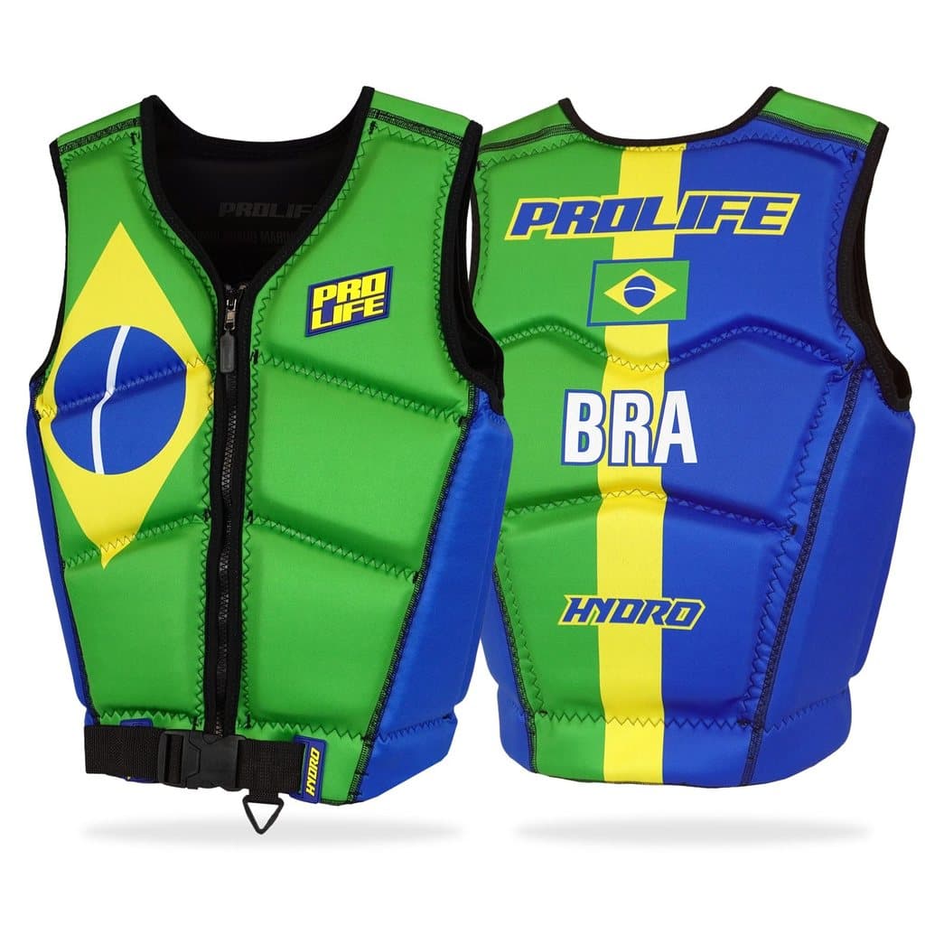 Colete Salva-Vidas Homologado Hydro Flag Prolife Neoprene Tecnológico Coleção Mundial Copa