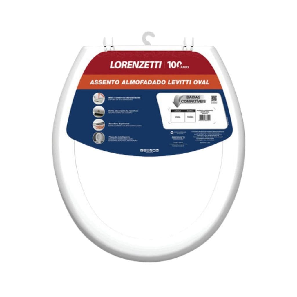 Assento Sanitario Almofadado Lorenzetti Levitti Oval Branco