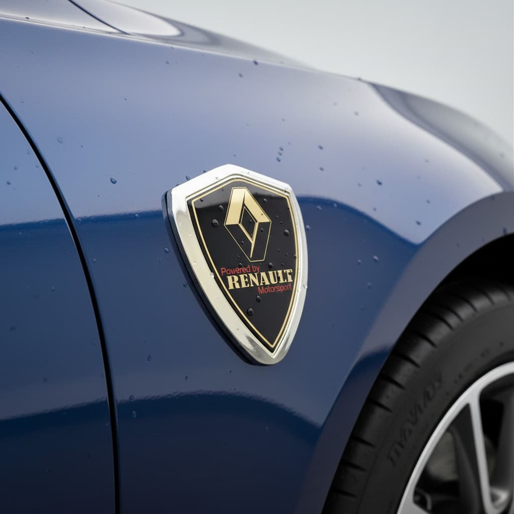 Par Emblema Escudo Renault Fender Brasão Lateral Porta Mala 3d Kwid Duster Oroch Stepway Logan Captur