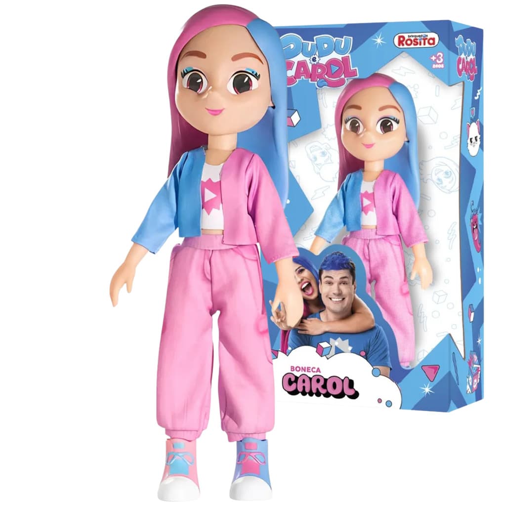 Boneca Carol Youtuber 26cm Dudu E Carol - Rosita