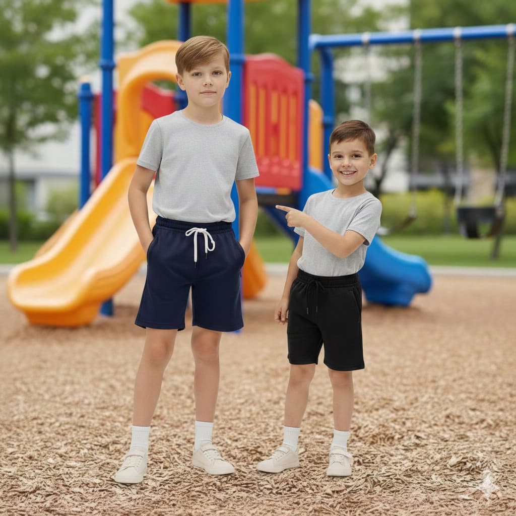 kit 2 Bermuda Infantil Escolar Conforto e Resistência para Escola Dia a Dia bermuda masculina infantil bermuda feminina