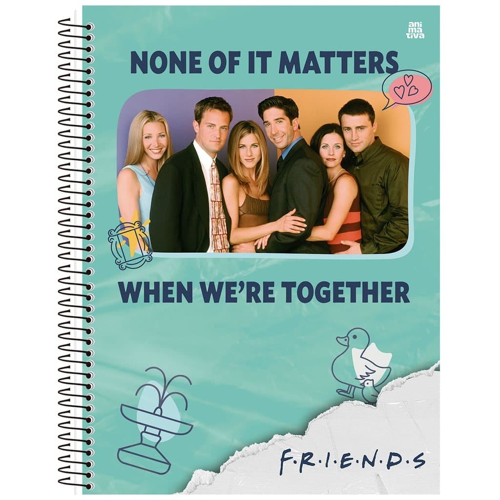 Caderno Friends Universitário 1M Espiral Poster Capa Dura 80 Fls