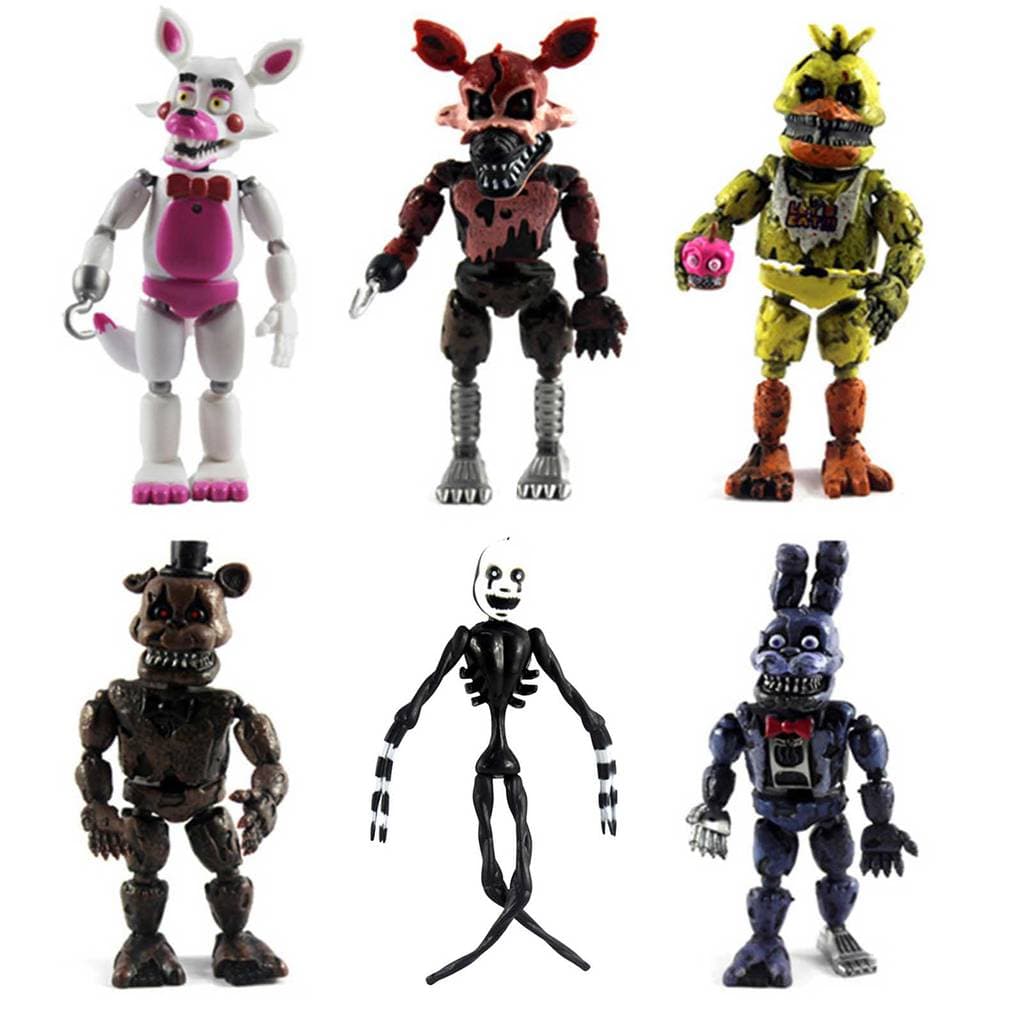 FNAF Figuras Freddy Bonnie Fox Fazbear Bear Five Nights Modelo De Ação Em PVC Brinquedos Para Crianças
