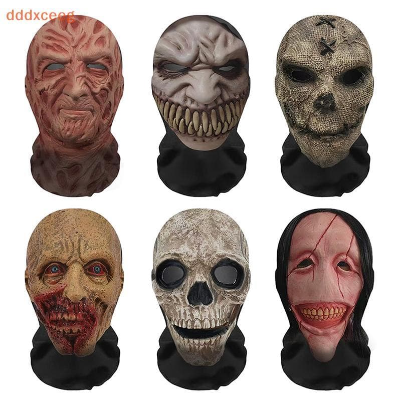 [dddxceeg] Máscara 3D De Rosto Fantasma Halloween Cosplay Adereços Balaclava Inteiro Malha Elástica Respirável Caveira C