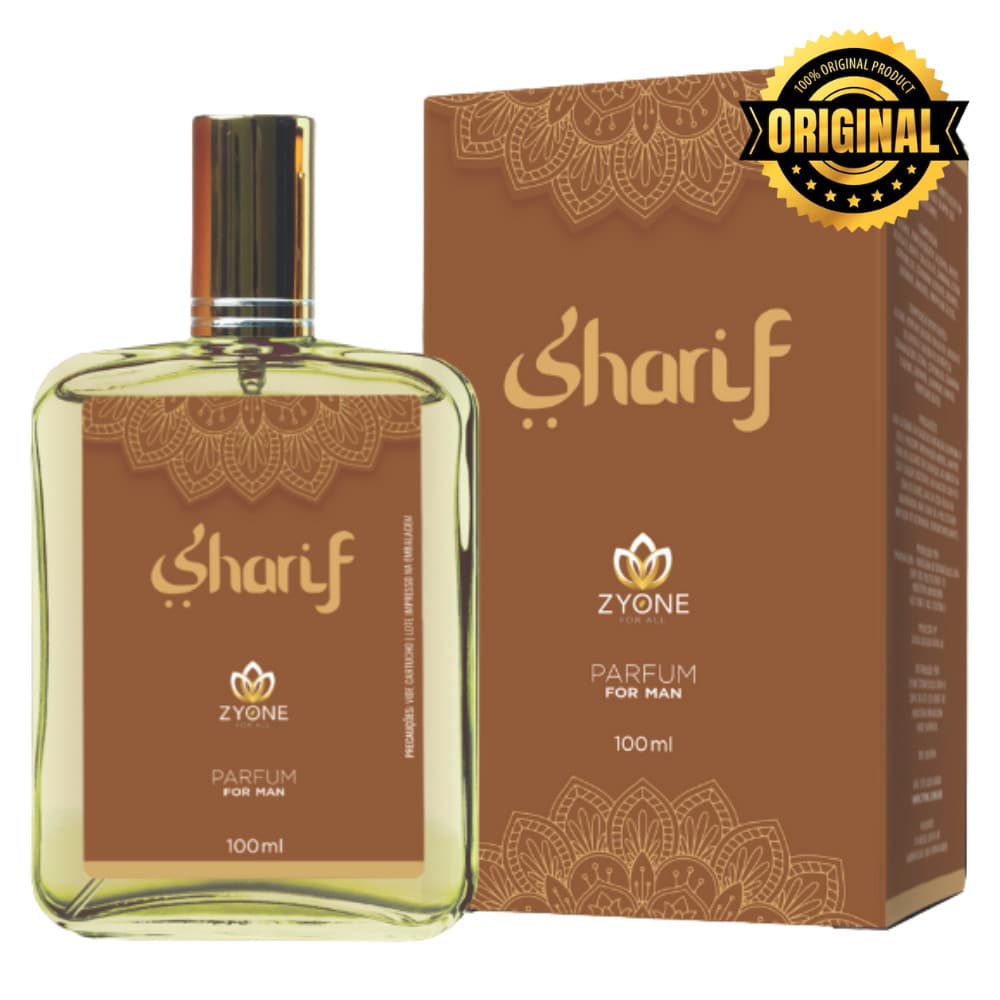 Sharif Zyone Cosméticos Árabe Masculino Parfum 100ml Alta Fixação 25% Essência Premium