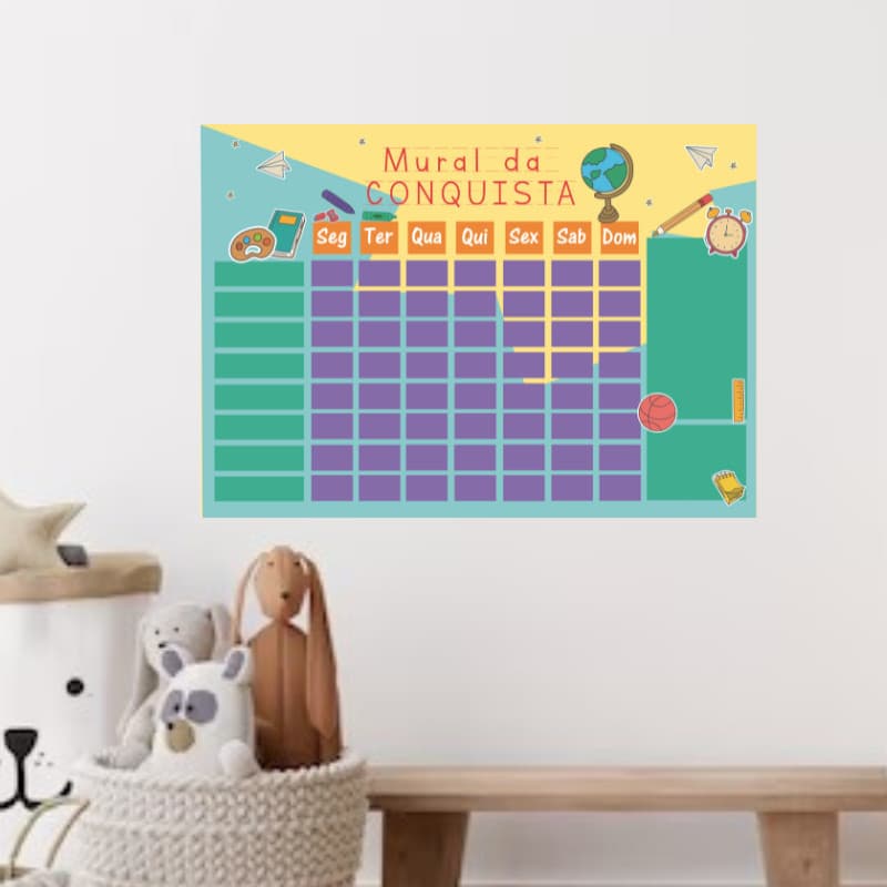 Mural de Conquista e Quadro de Atividades Infantil Artista