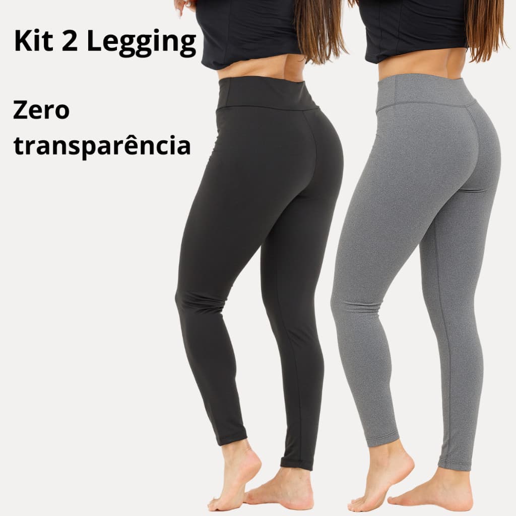 KIT 2 Legging Feminina Peluciada Suplex Costura Reforçada Quentinha
