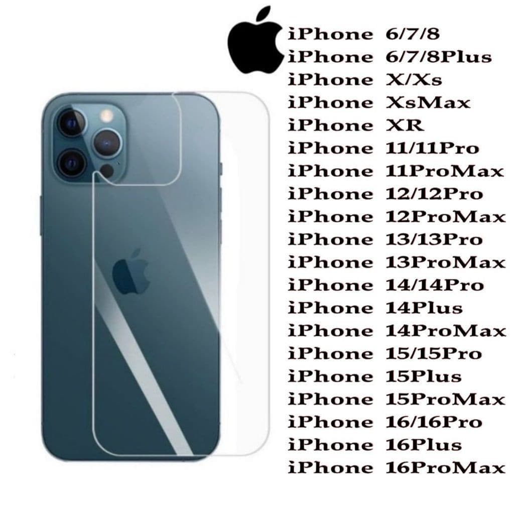 Película Cerâmica Traseira Flexível 9D iPhone 6/7/8 7/8Plus /XR XsMax 11 12 13 14 15 16 Promax