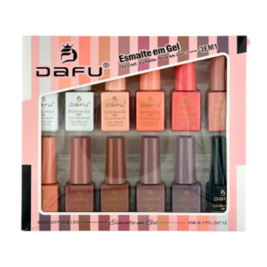 Kit C/12 Esmaltes 3Em1 Nude 5Ml Dafu