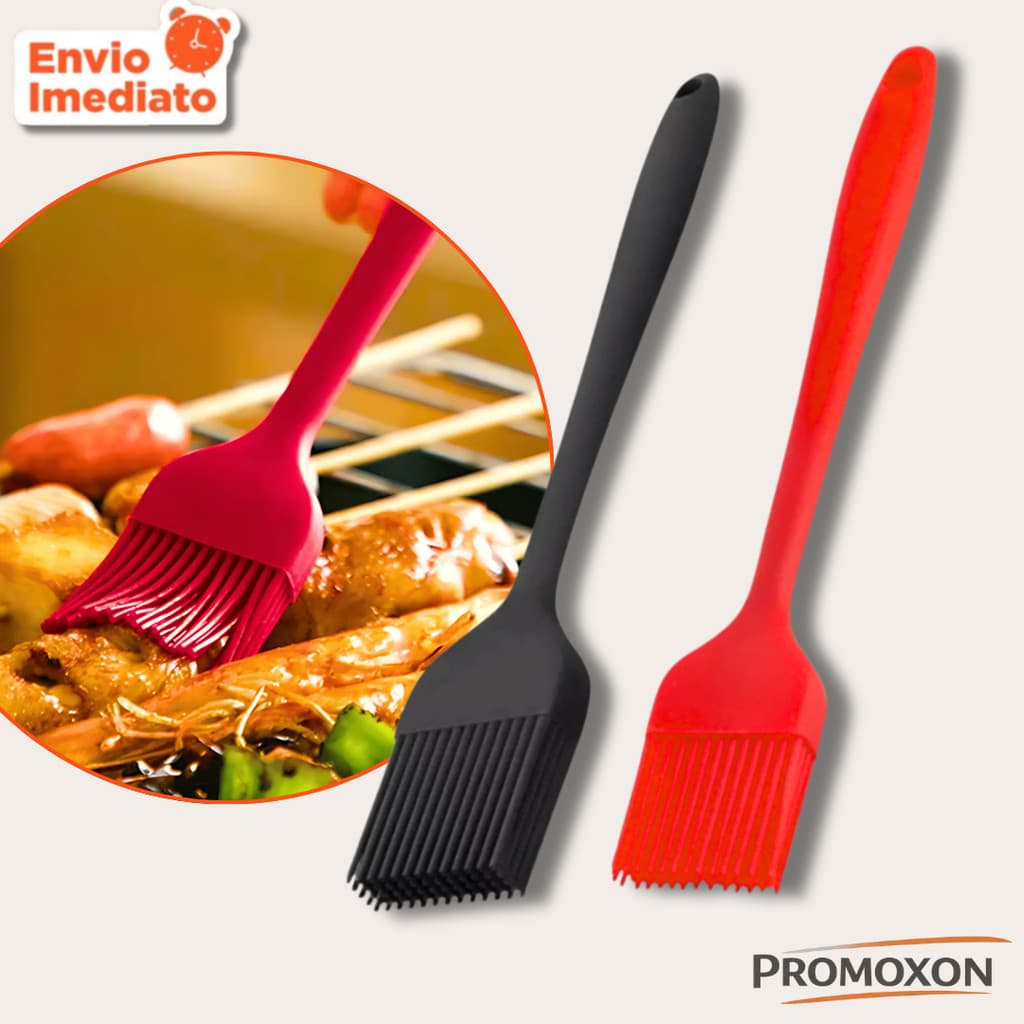 Pincel de Silicone Culinário Resistente ao Calor, Cozinha Ideal para Untar Resistente Flexível I Kit 2 unidades