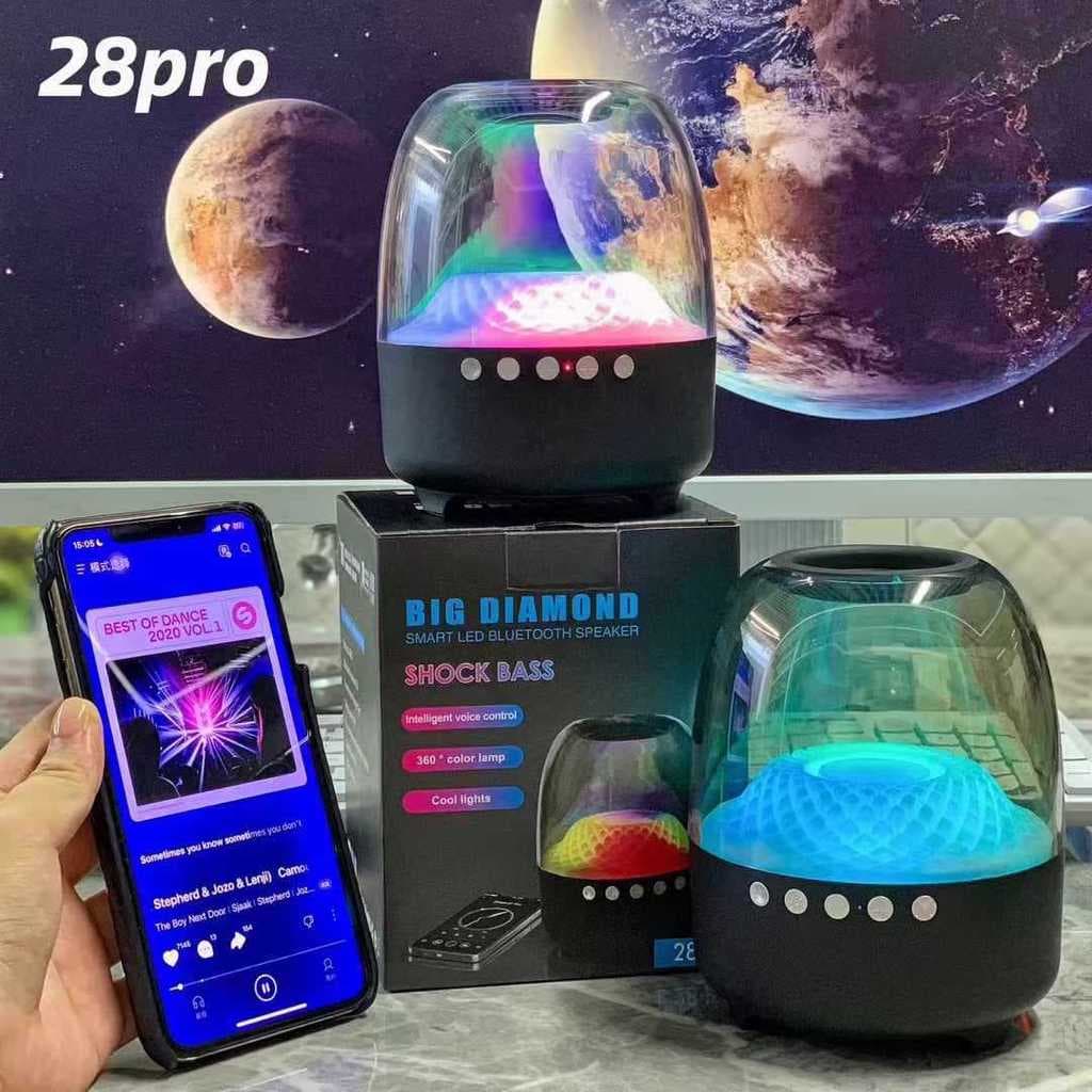Caixa de Som Bluetooth Transparente AL-1888 com Luz RGB Dinâmica, Potência 2x8W, Portátil para Festas