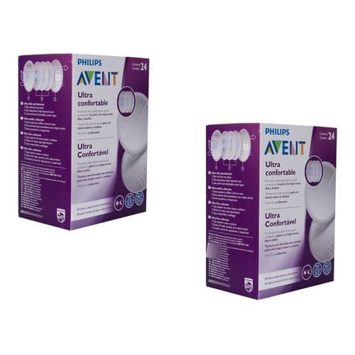 Kit 2un Absorvente Descartável Seios Dia E Noite Avent 24un
