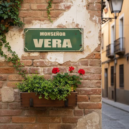 Placa Antiga De Avenida Monsenor Vera Dupla Face - Relíquia Rua