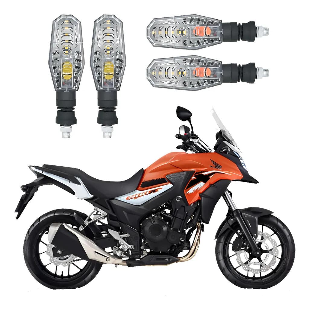 Kit 4 Setas Led Dianteiro/traseiro Honda Cb 500x 2014 2015 Preto